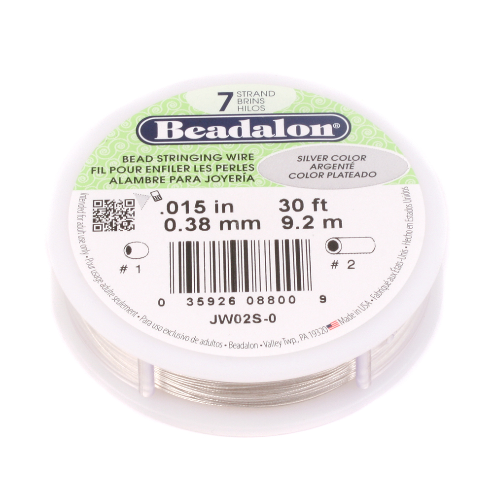 Rivets, Findings & Stringing .015 7-Strand Silver Metallic Beadalon Stringing Wire